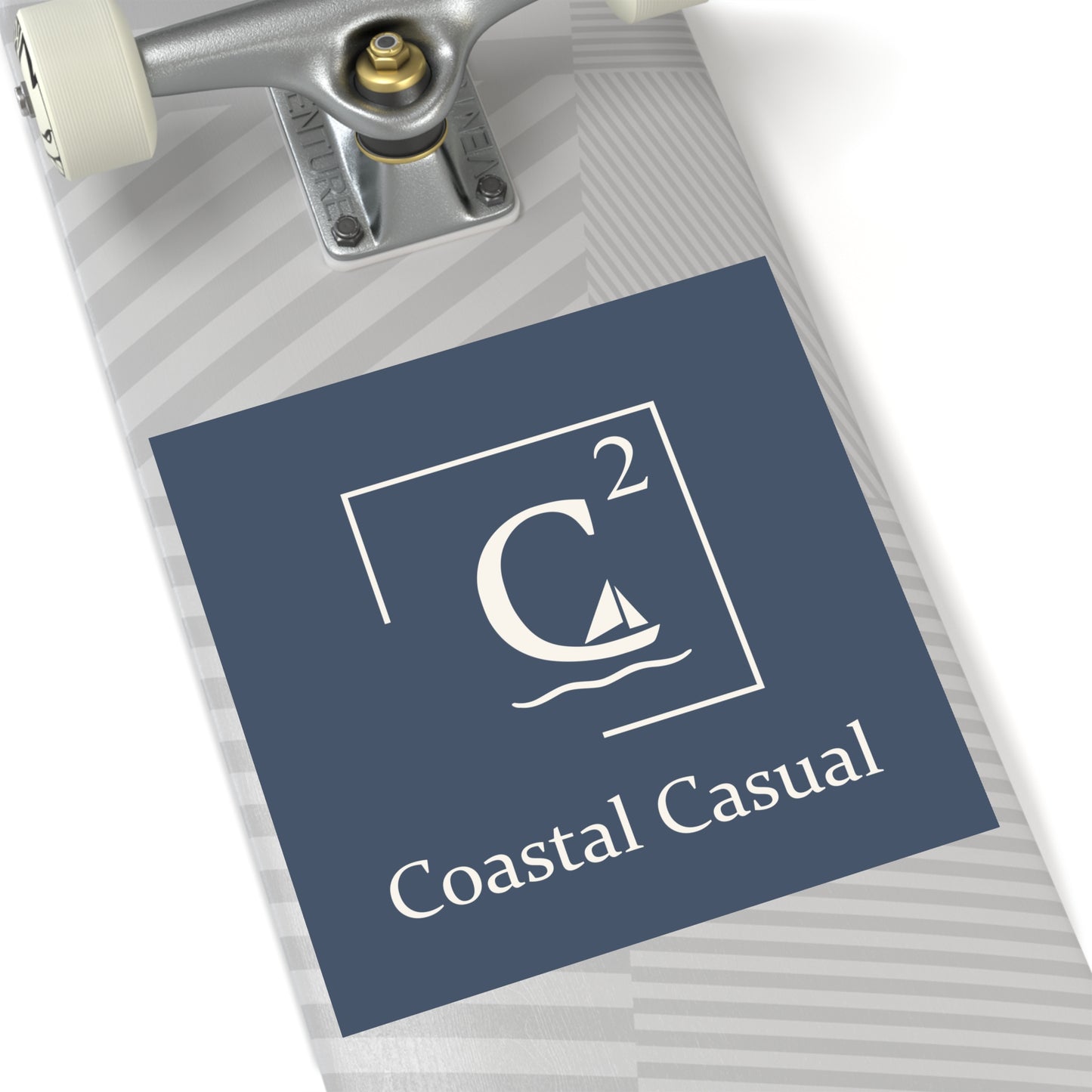 Coastal Casual Square Sticker - Nautical Sailboat Logo (Indoor/Outdoor)