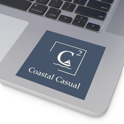 Coastal Casual Square Sticker - Nautical Sailboat Logo (Indoor/Outdoor)