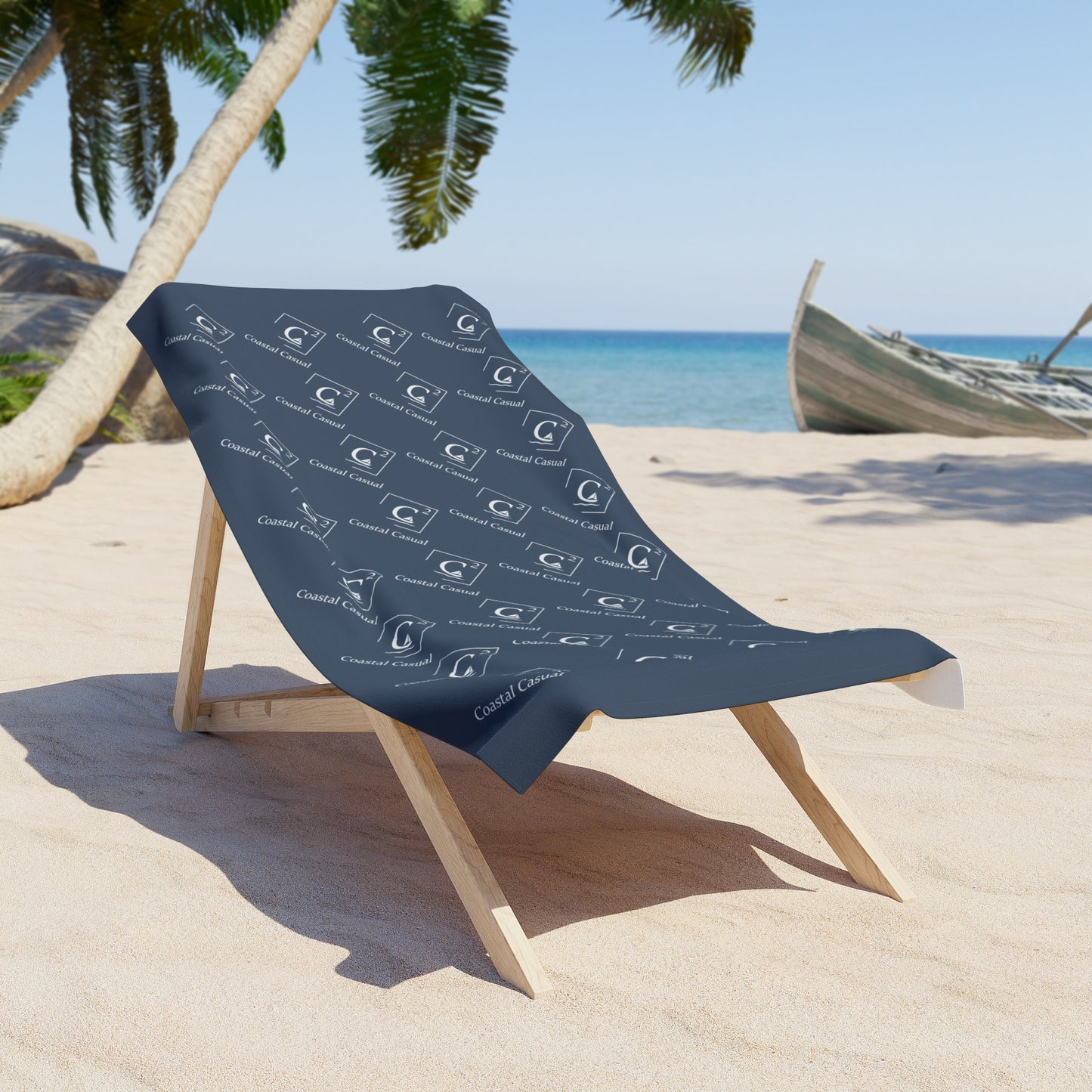 Coastal Casual Logo Beach Towel | Dark