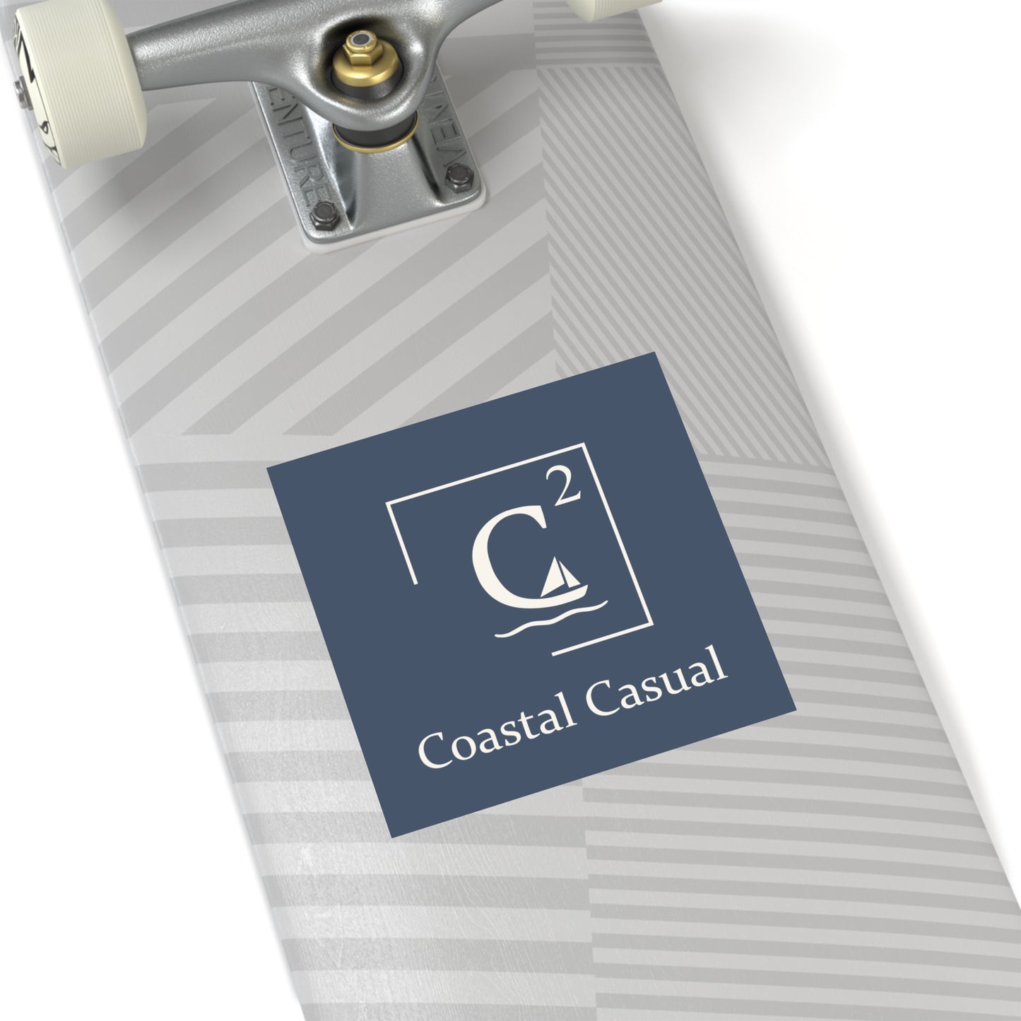 Coastal Casual Square Sticker - Nautical Sailboat Logo (Indoor/Outdoor)