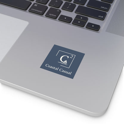 Coastal Casual Square Sticker - Nautical Sailboat Logo (Indoor/Outdoor)
