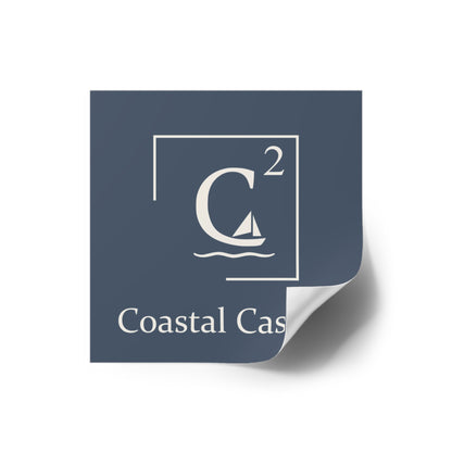 Coastal Casual Square Sticker - Nautical Sailboat Logo (Indoor/Outdoor)