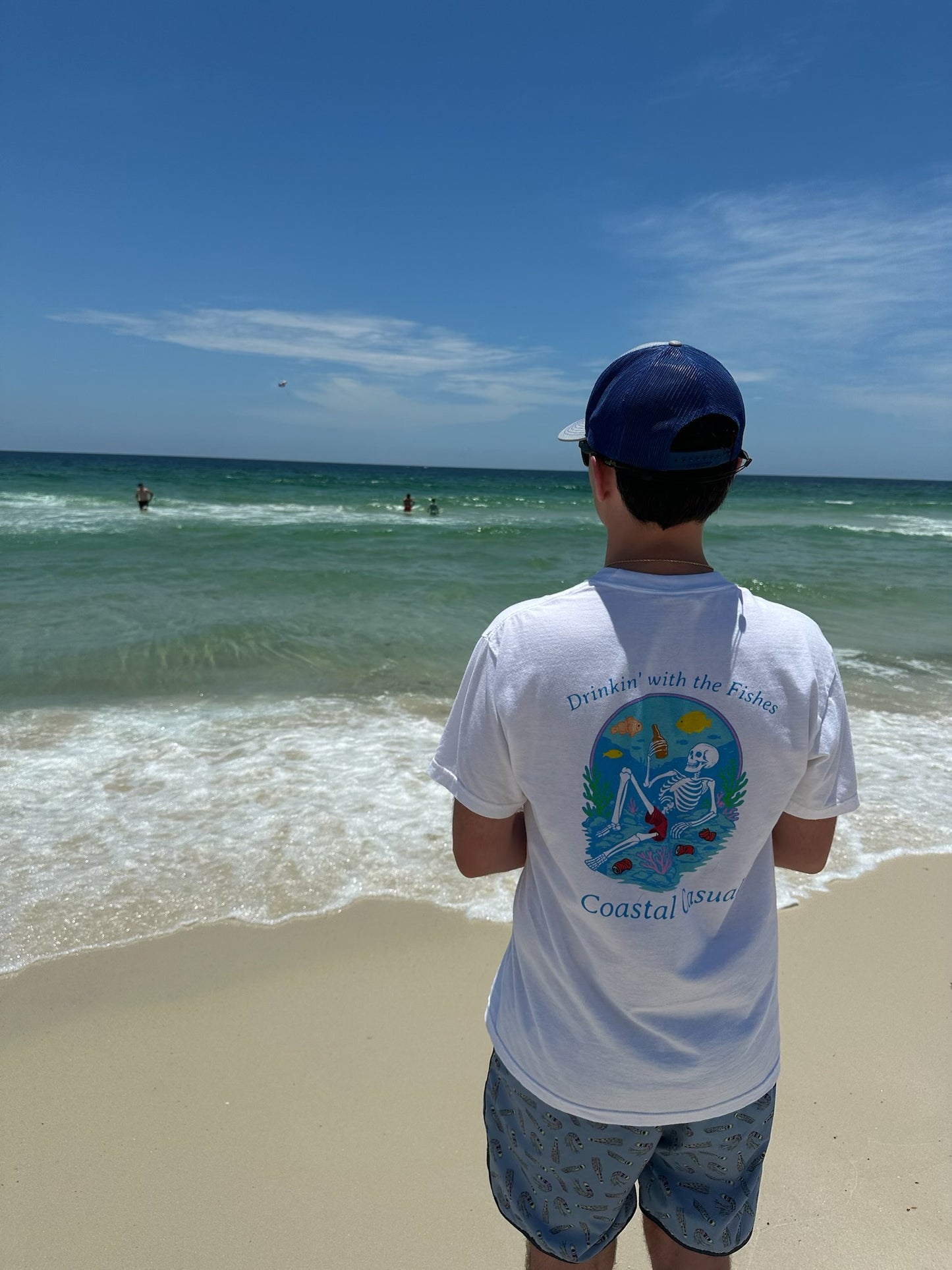"Drinkin' with the Fishes" Skeleton Tee