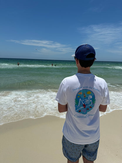 "Drinkin' with the Fishes" Skeleton Tee