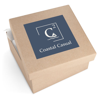 Coastal Casual Square Sticker - Nautical Sailboat Logo (Indoor/Outdoor)